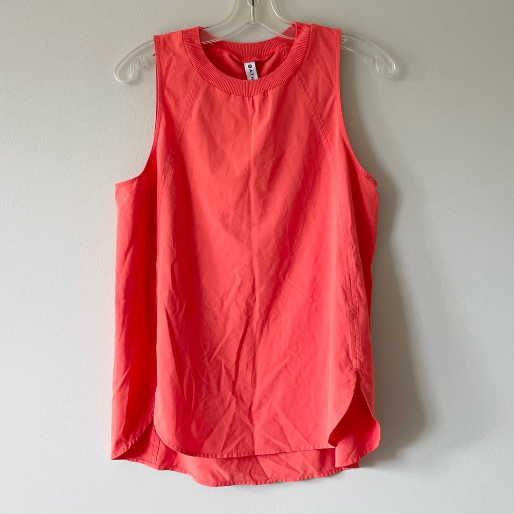 athletic neon coral visible athletic tank top
